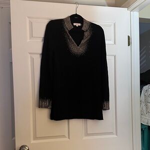 Tory Burch Black Sweater with Gold Studs
